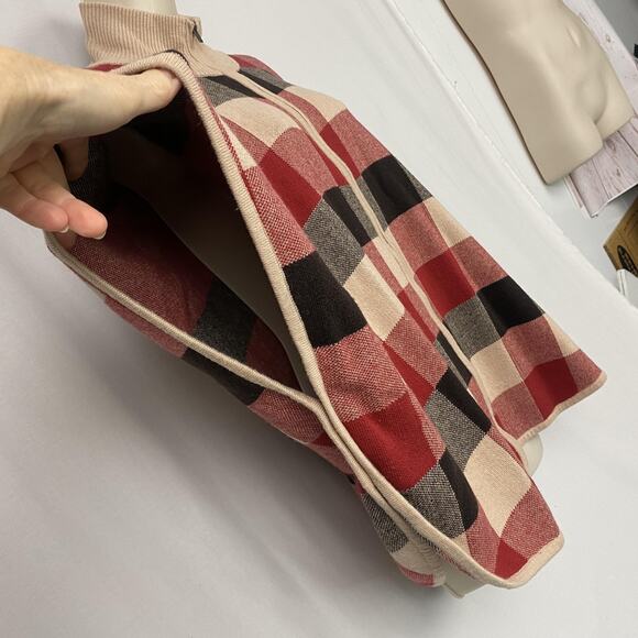 Jones New York Poncho Sweater Womens Small Medium Buffalo Plaid Zip Up Cabincore - Picture 5 of 12